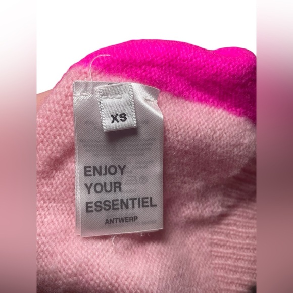 Essentiel Antwerp Cama Sweater Size 2 – Shocking Rose Pink Merino Wool Cashmere - Picture 8 of 10